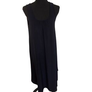 Compli K Womens Sleeveless Scoop Neck Jersey Oversized Maxi Dress Navy Blue Smal
